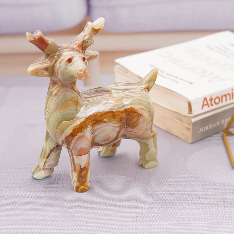 5" Artreestry Handmade Marble Reindeer Statue Figurine