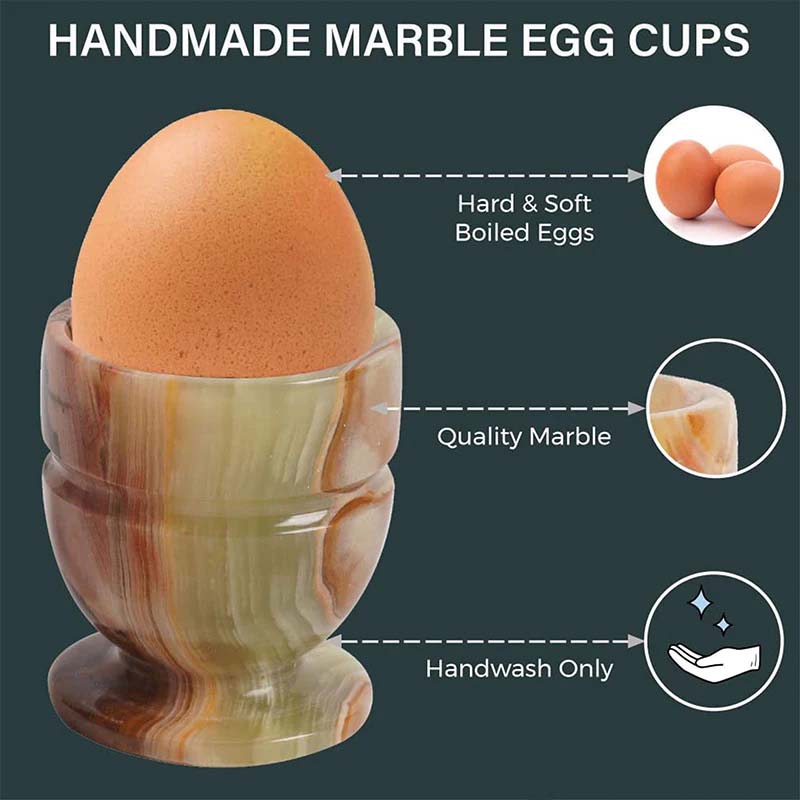 Artreestry Handmade Marble Egg Cups Set of 2