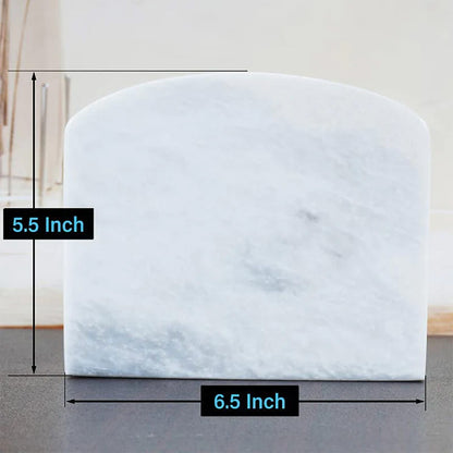 Artreestry Marble Napkin Holder 5.5" Inch White Handmade Dining Table Napkins Holder - Simple Modern Home & Kitchen Paper Towel Holder Countertop - Used as Utensil Holder, Home Décor & Bar Napkins