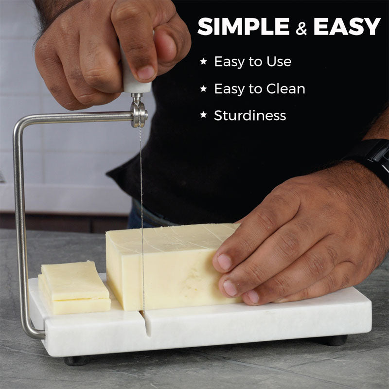 Artreestry Handmade Marble Cheese Slicer with Replacement Wires