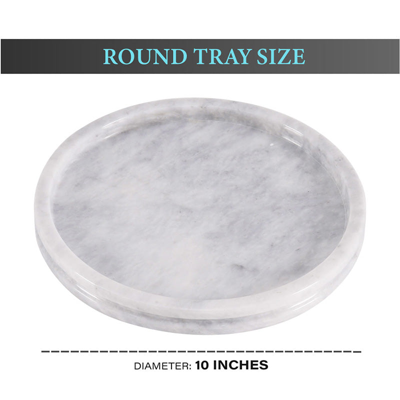 10" Artreestry Handmade Marble Tray Round