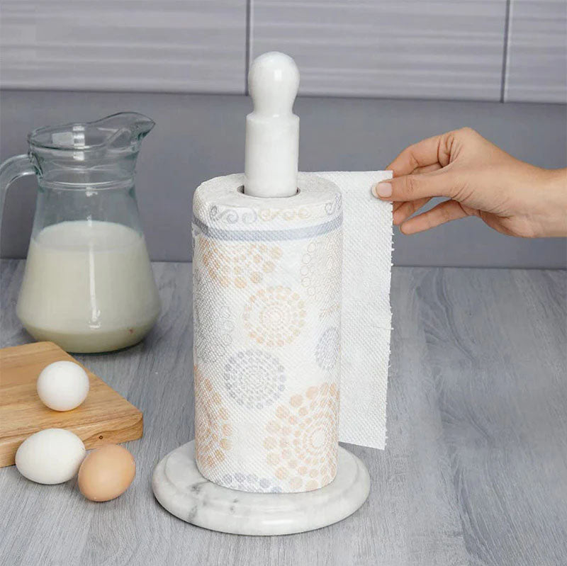 White Marble Paper Towel Holder