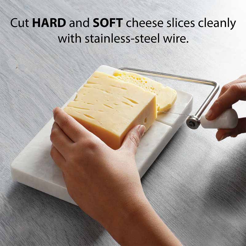 Artreestry Handmade Marble Cheese Slicer with Replacement Wires