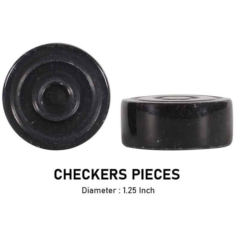 Black and White Handmade 15 Inches Marble Tournament Checkers SetBlack and White Handmade 15 Inches Marble Tournament Checkers Set