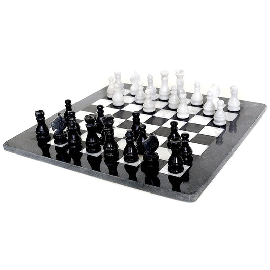 RADICALn  Black and White 15 Inches High Quality Marble Full Chess Set