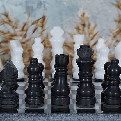 RADICALn Handmade Marble Black and White Staunton Tournament Chess Set