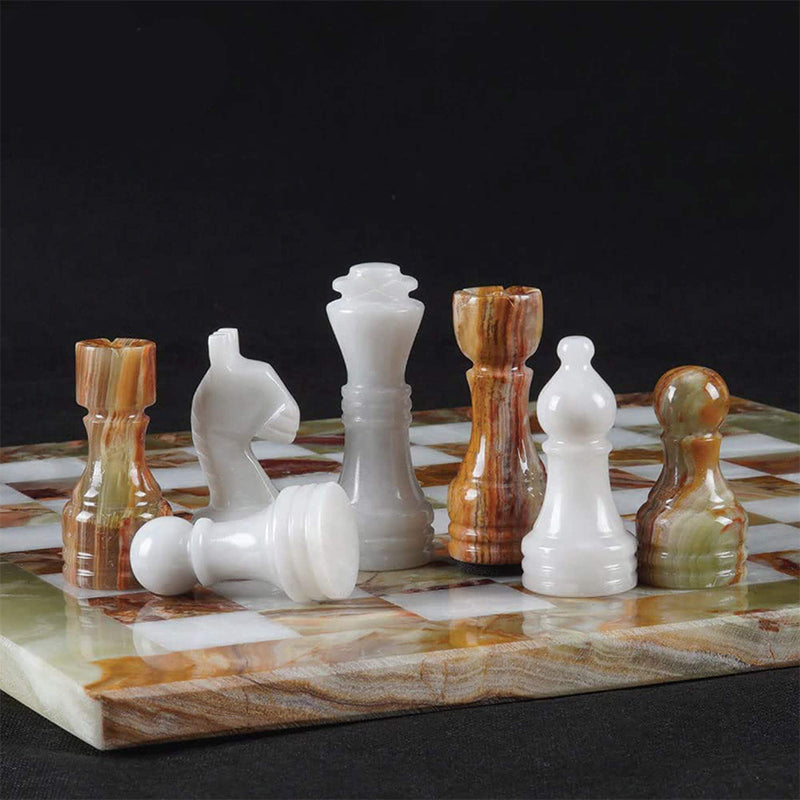 Chess Set MARBLE Green/White Handmade good