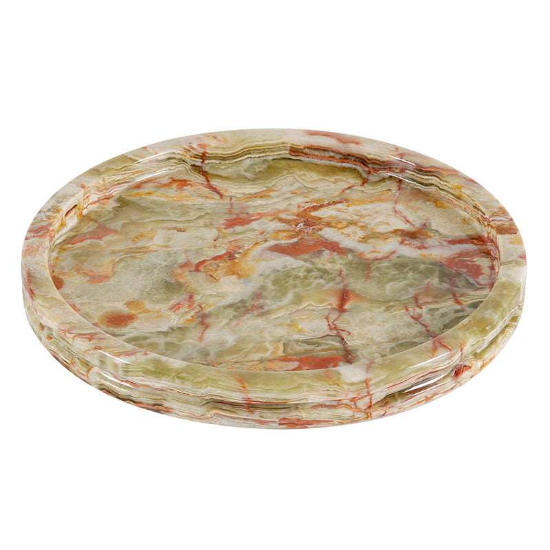 10" Artreestry Handmade Marble Tray Round