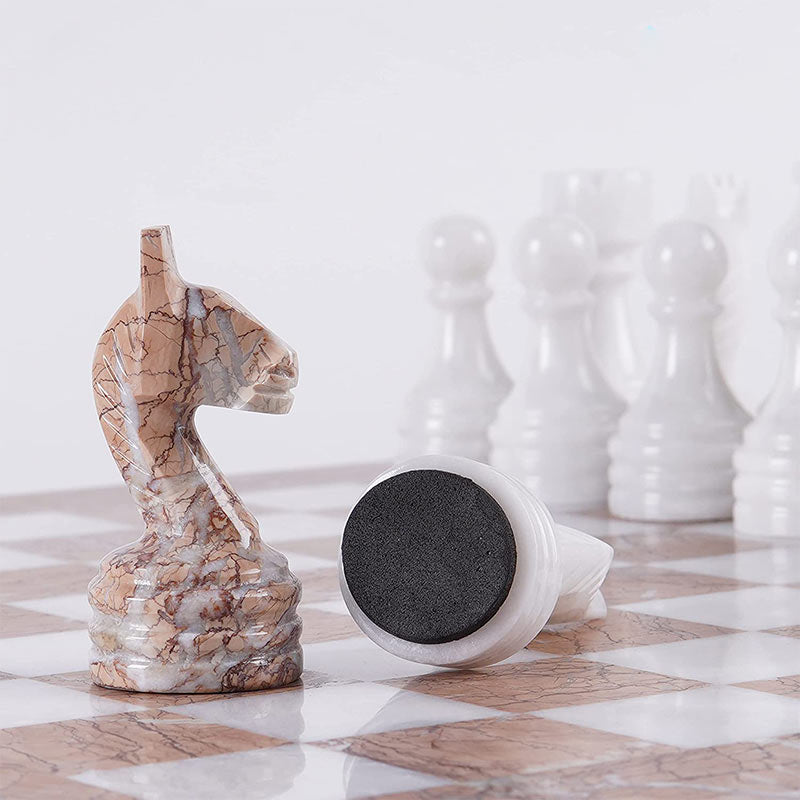 chess set-marble chess set- white and marinara chess set