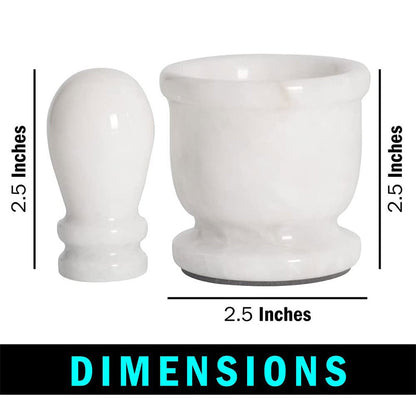 2.5" Artreestry Handmade Marble Mortar and Pestle Set