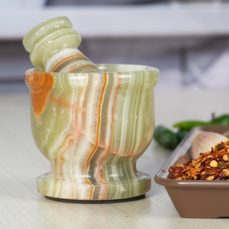 2.5" Artreestry Handmade Marble Mortar and Pestle Set